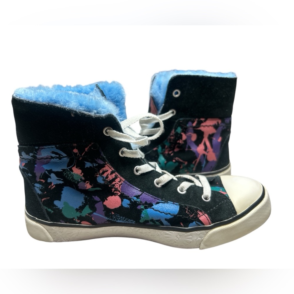 Ugg Australia Graffiti Fur Lined High Top Sneakers Women's Size 7 *RARE*